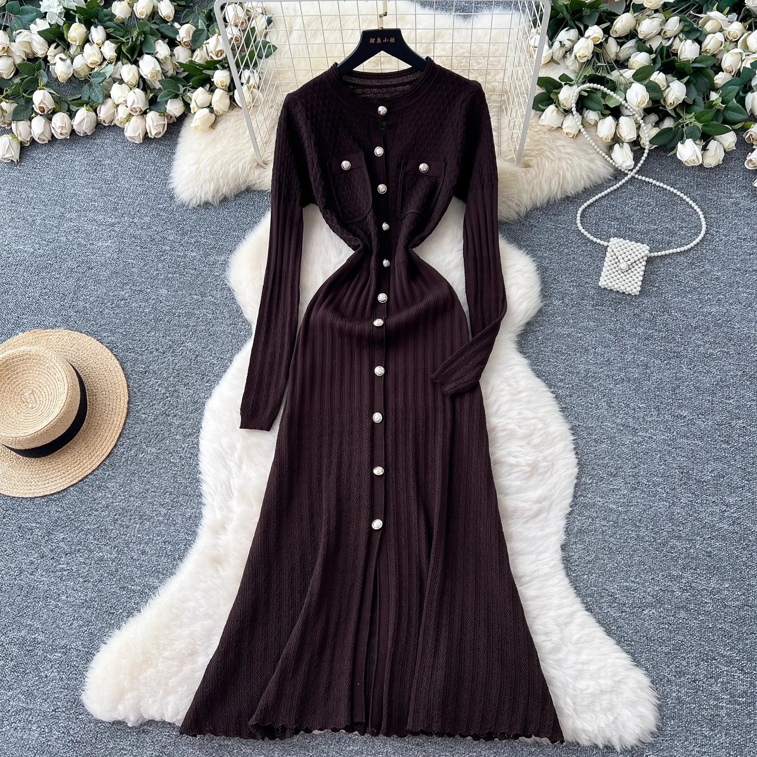 The Imani Patchwork Knit Maxi Dress | Lavishly Me