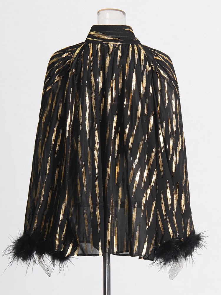 The Celeste Feather-Trim Blouse from the Soft & Sophisticated at Lavishly Me