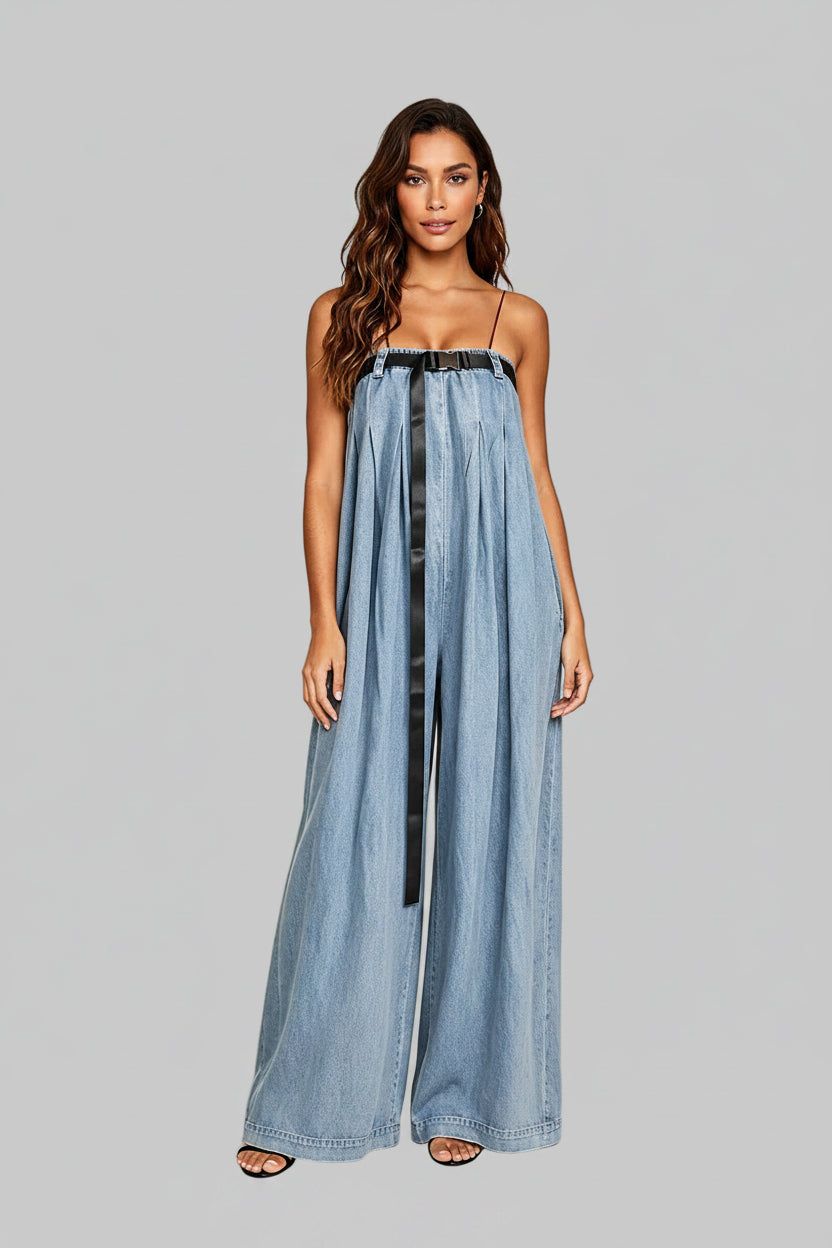 The Sienna Strapless Pockets Wide-Leg Jumpsuit by Lavishly Me