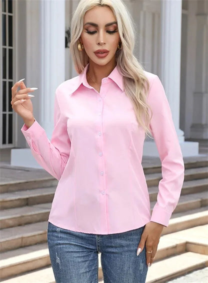 The Noelle Button Broadcloth Statement Blouse