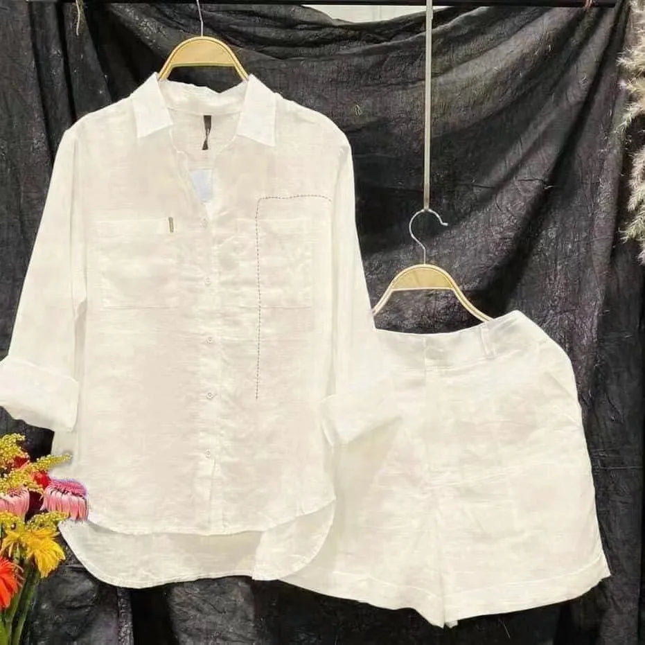 The Whitehaven Linen Shirt Set