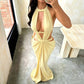 The Solana Cutout Halter Maxi Dress in Black | Lavishly Me