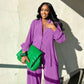 The Serena Wide-Leg Lounge Set in Blue | Lavishly Me