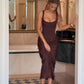 The Sienna Pleated Maxi Dress in long  black | Lavishly Me