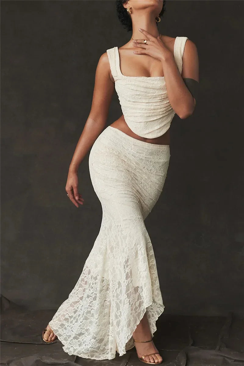 The Celestine Lace-Up Maxi Set
