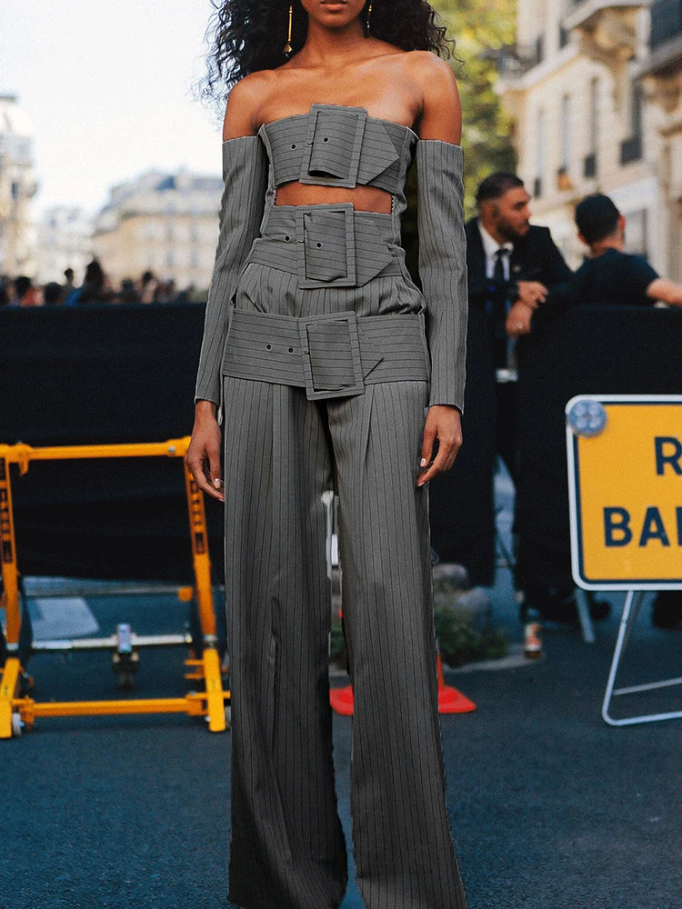 The Riviera Stripe Pant Set