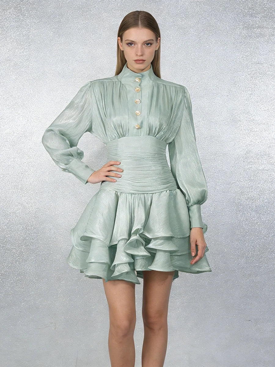 The Emerald Élan Ruffle Dress
