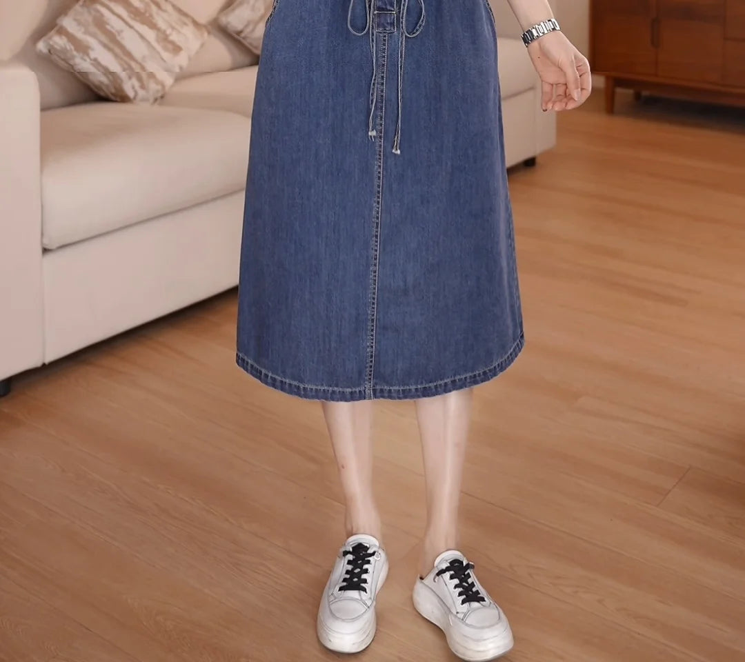 The Capri Button-Front Denim Dress
