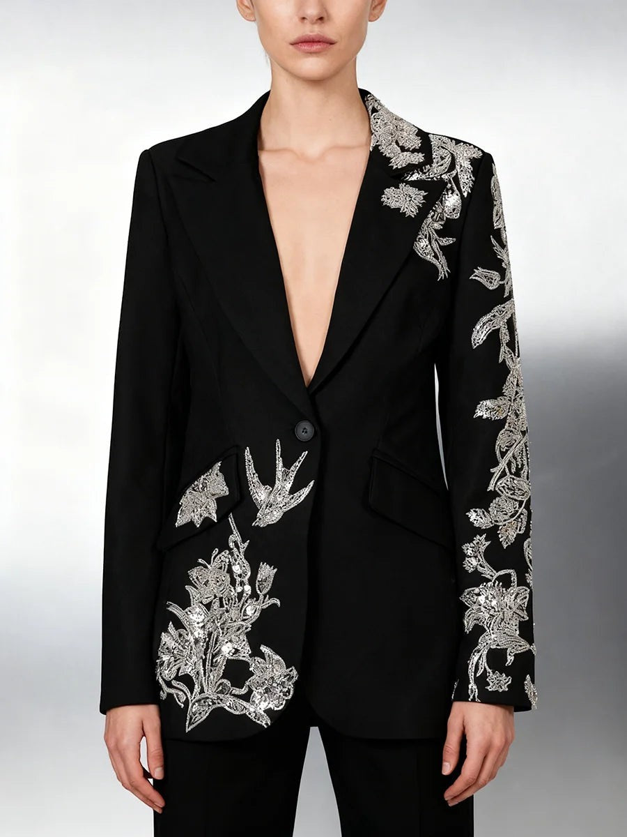The Aurelia Beaded Longline Blazer