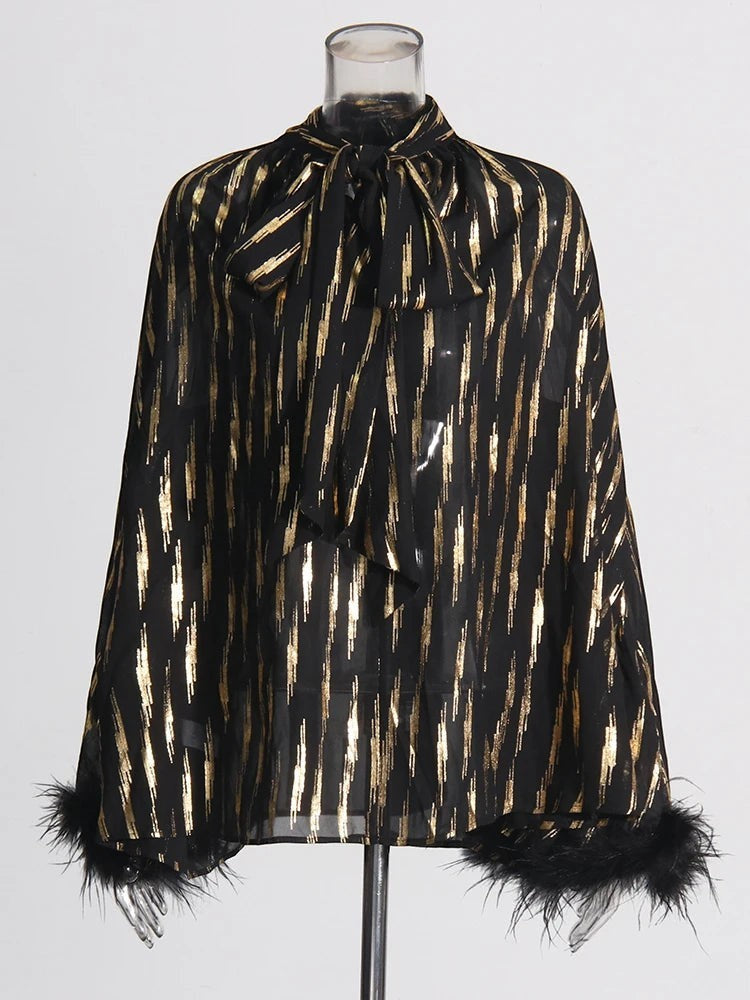 The Celeste Feather-Trim Blouse from the Soft & Sophisticated at Lavishly Me