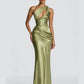 The Seraphine One-Shoulder Satin Maxi Dress from the Celebration Edit at Lavishly Me