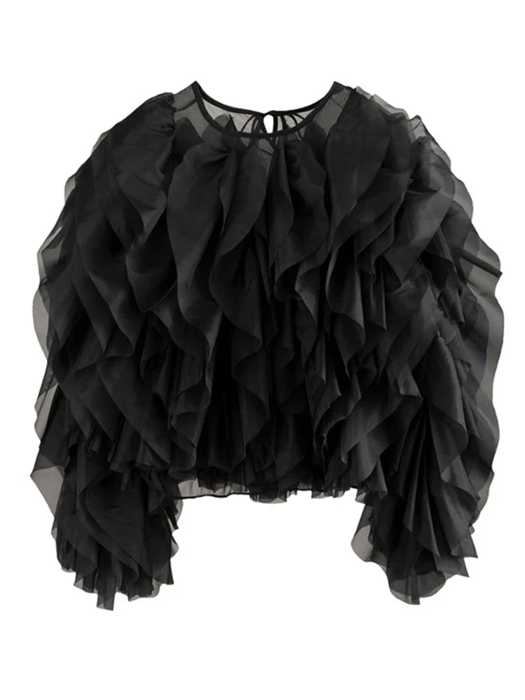 The Chantilly Ruffle Chiffon Blouse from the Soft & Sophisticated at Lavishly Me