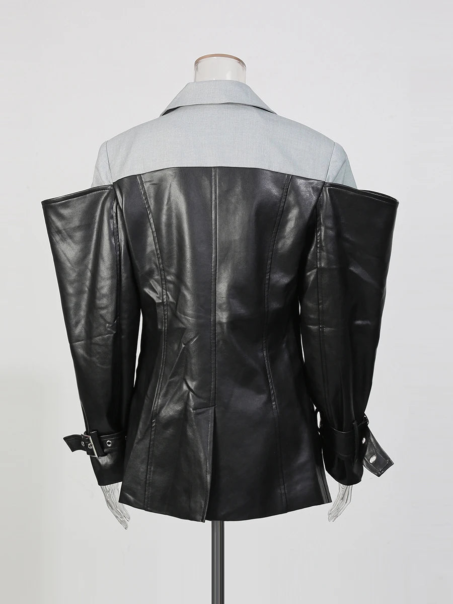 The Milan Colorblock Leather Jacket from the After Dark at Lavishly Me