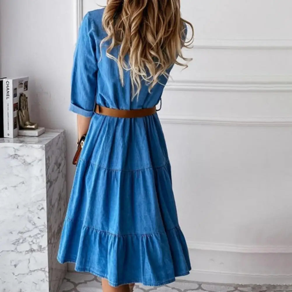 The Portofino Belted Denim Dress