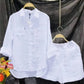 The Whitehaven Linen Shirt Set from the The White Collection at Lavishly Me