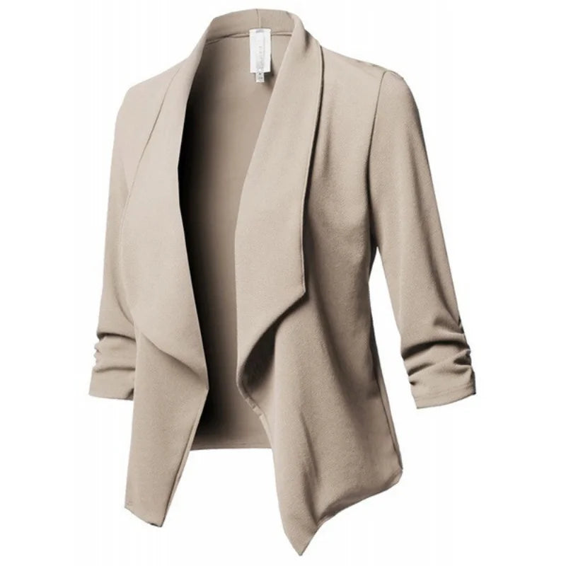 The Arden Ruched Asymmetrical Blazer from the Boss Energy at Lavishly Me