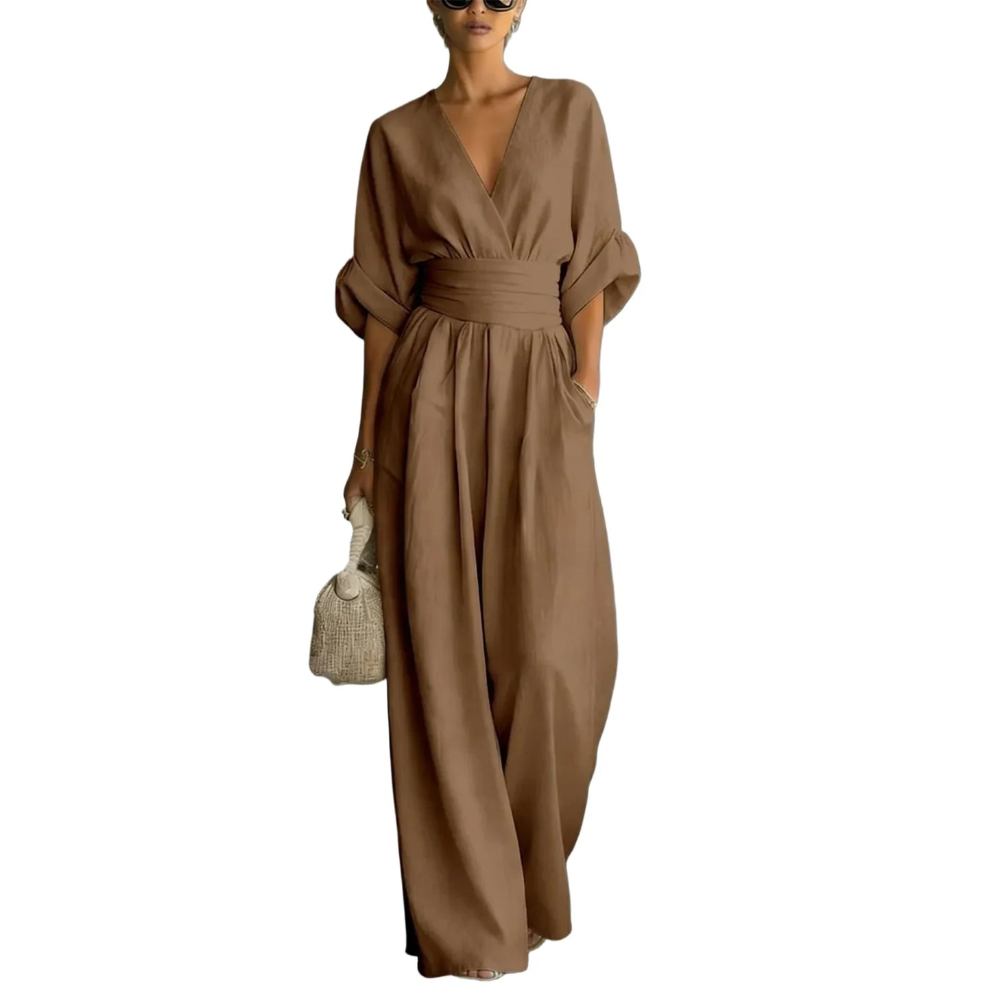 The Valencia Wide-Leg Jumpsuit in Lake Blue | Lavishly Me