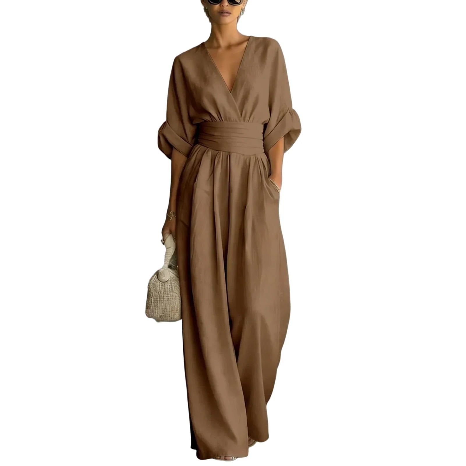 The Valencia Wide-Leg Jumpsuit in Lake Blue | Lavishly Me