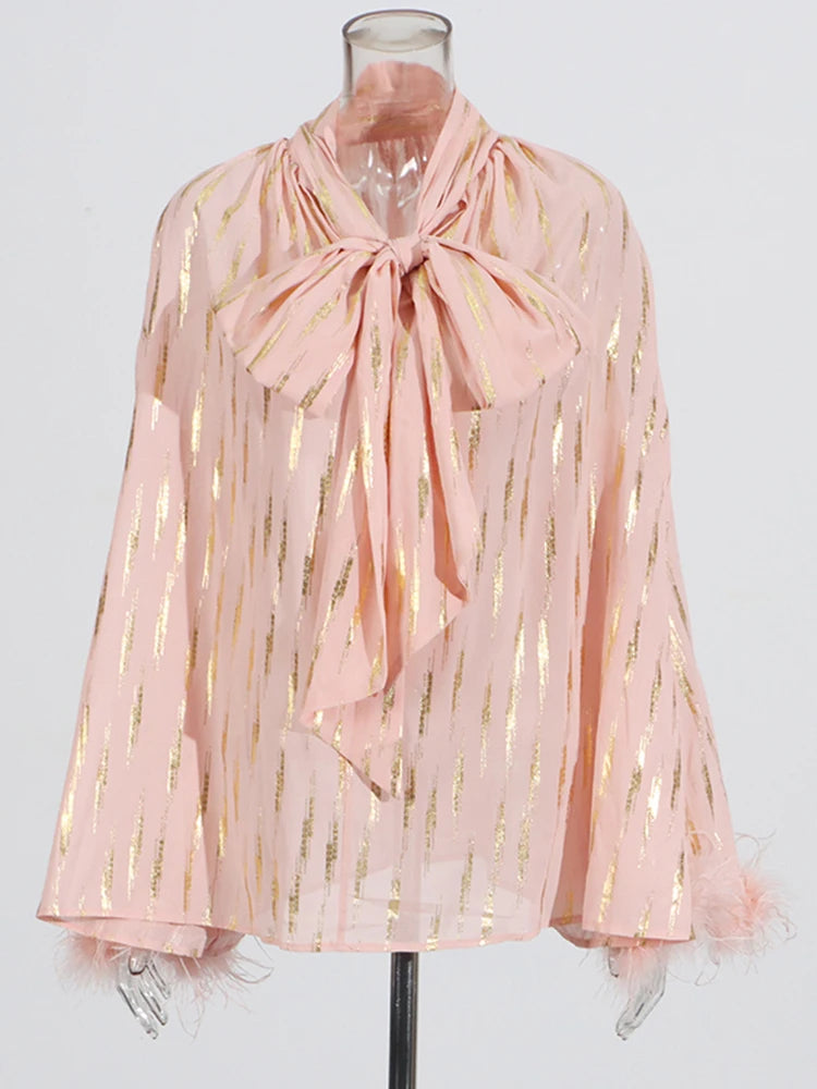 The Celeste Feather-Trim Blouse from the Soft & Sophisticated at Lavishly Me