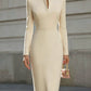 The Noelle Stand-Collar Midi Dress from the Boss Energy at Lavishly Me