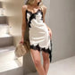 The Amélie Lace Satin Mini Dress