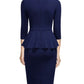 The Bianca Peplum Pencil Dress in black | Lavishly Me