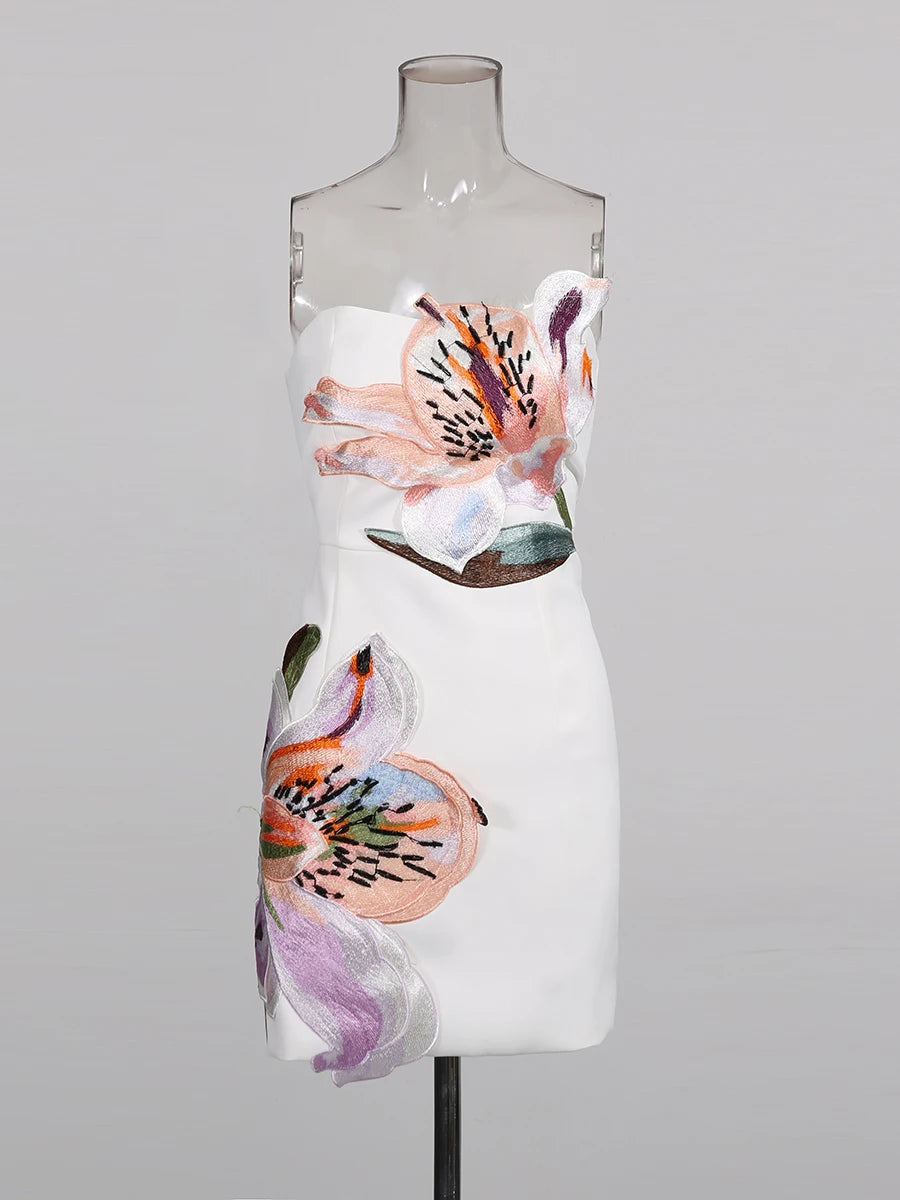 The Amara Appliqué Mini Dress