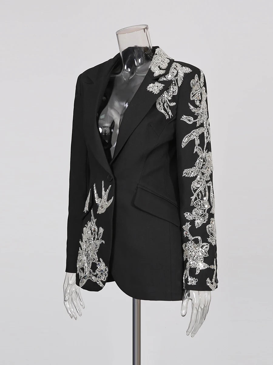 The Aurelia Beaded Longline Blazer