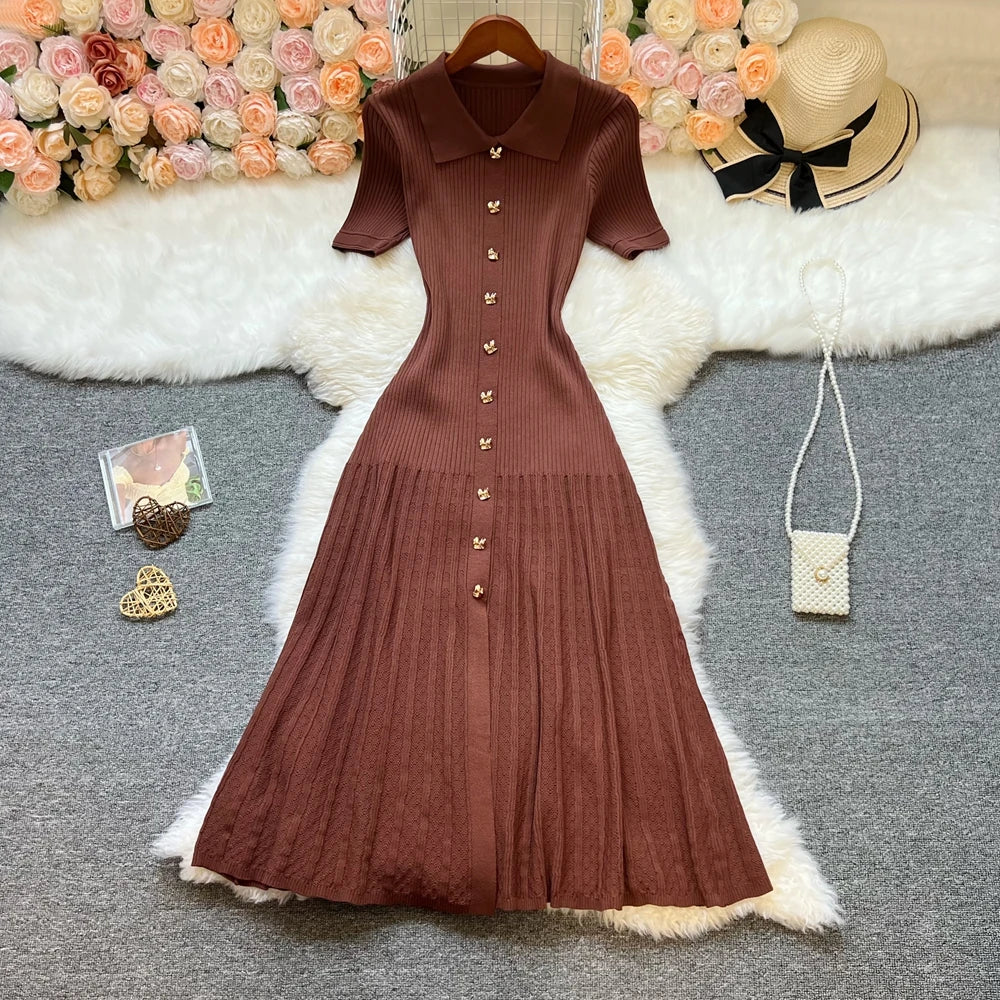 The Vivienne Button-Front Knit Maxi Dress | Lavishly Me