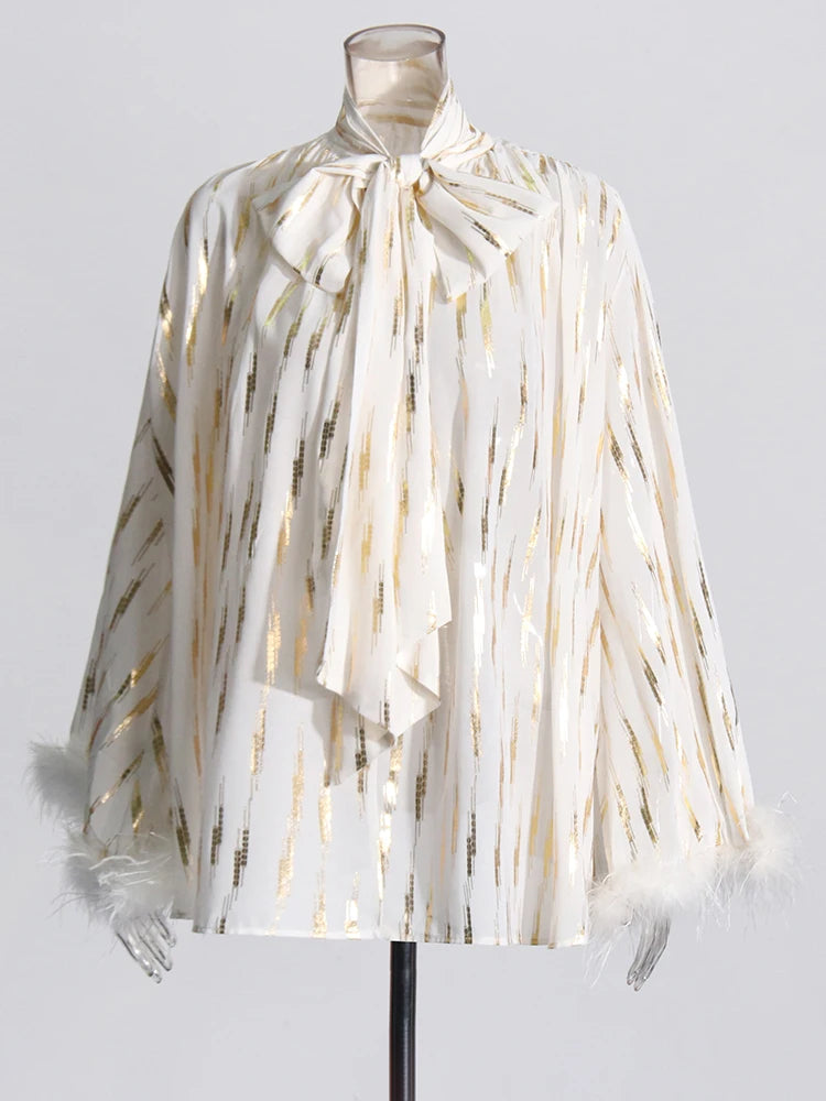 The Celeste Feather-Trim Blouse from the Soft & Sophisticated at Lavishly Me