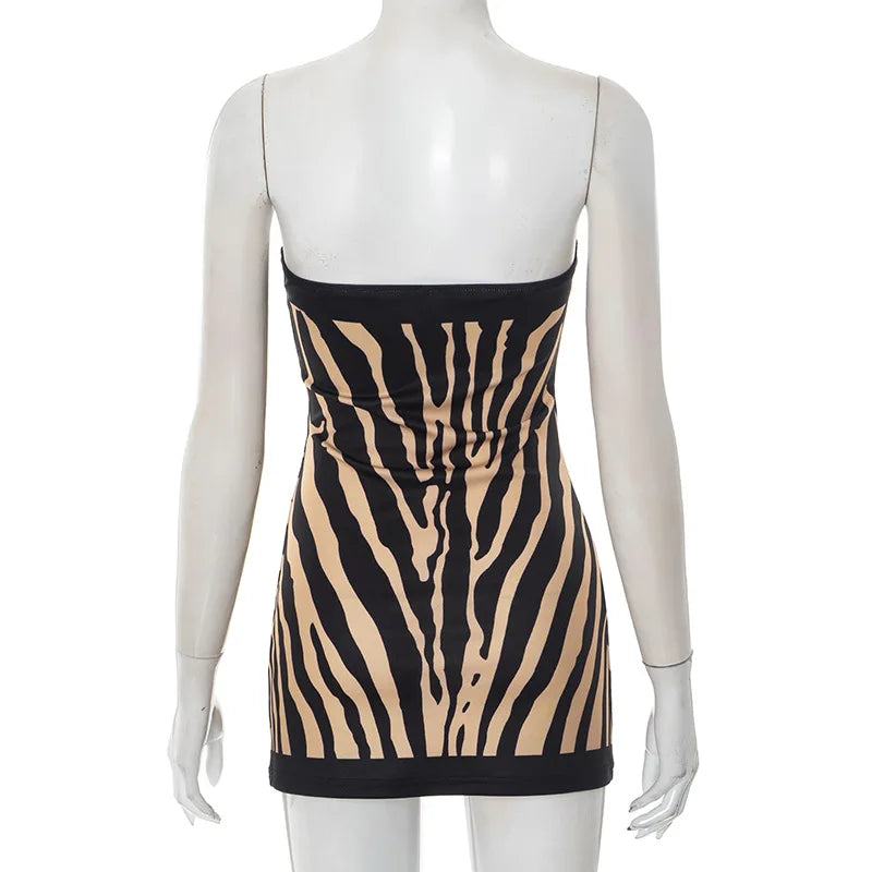 The Zuri Zebra Strapless Mini Dress | Lavishly Me