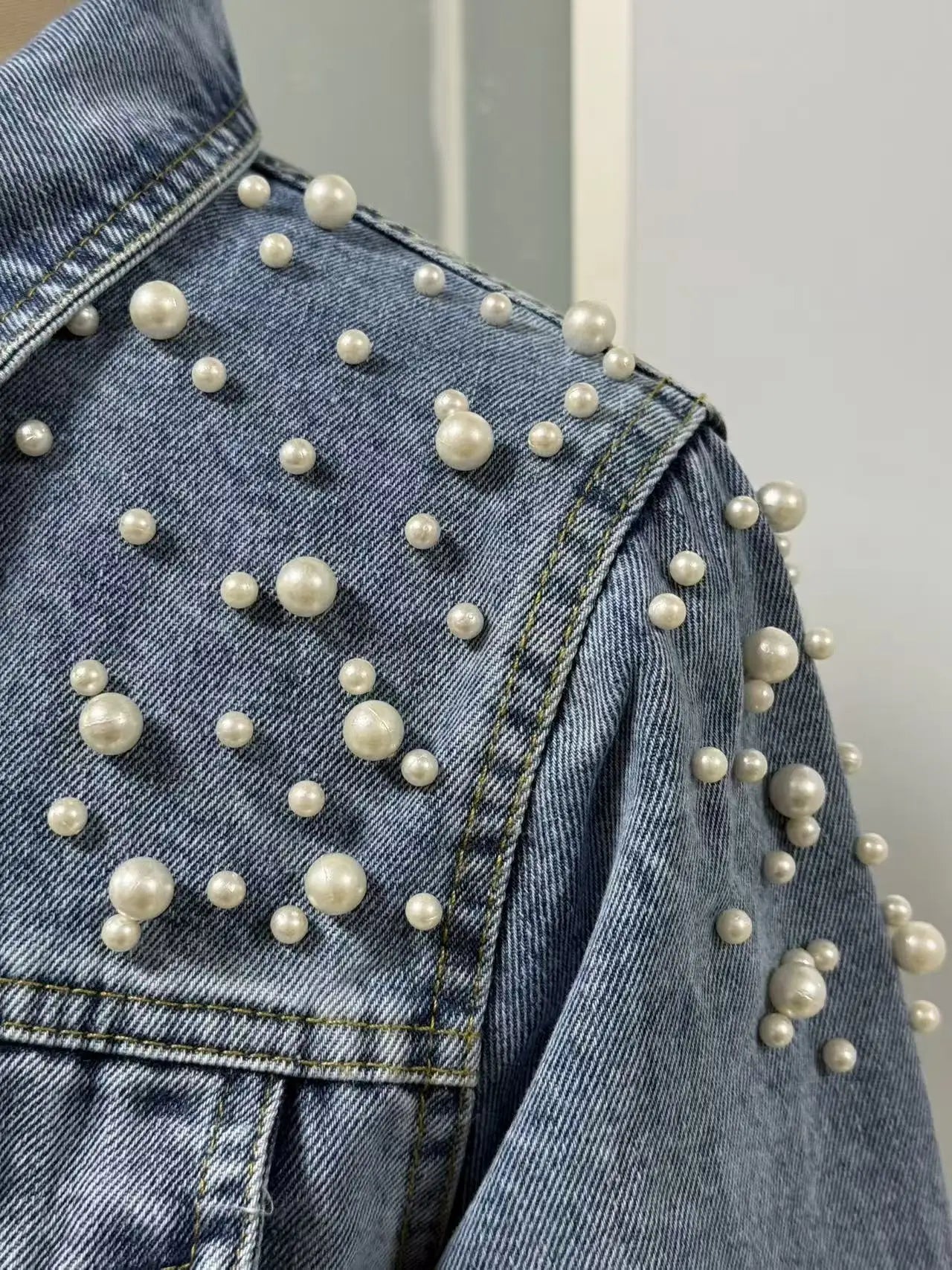 The Celeste Beaded Denim Jacket