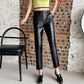 The Verity Leather Pants in 715 khaki | Lavishly Me