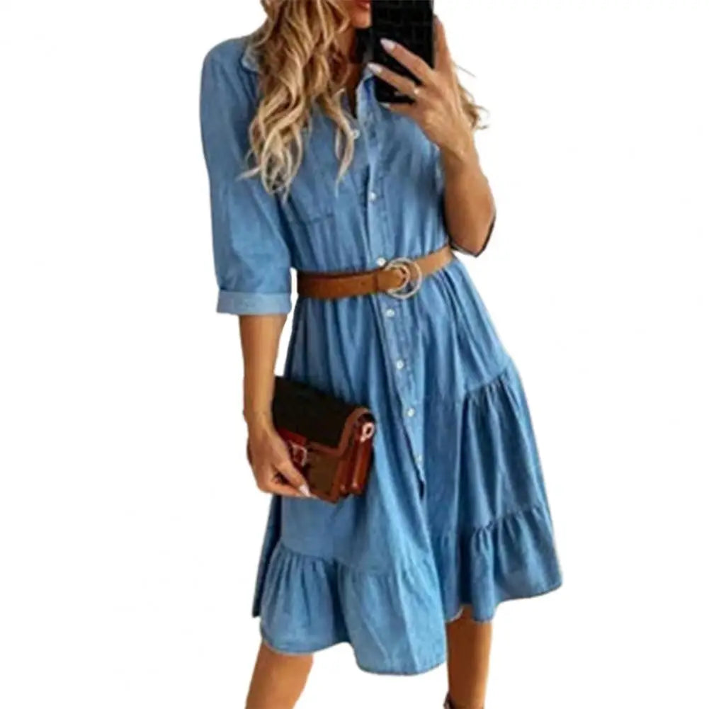 The Portofino Belted Denim Dress
