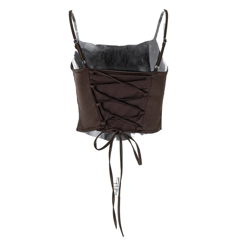 The Valencia Lace-Up Crop Top