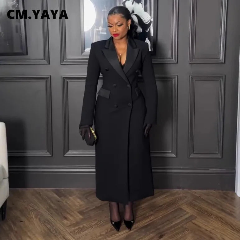 The Juliette Double-Breasted Maxi Dress in Black | Lavishly Me