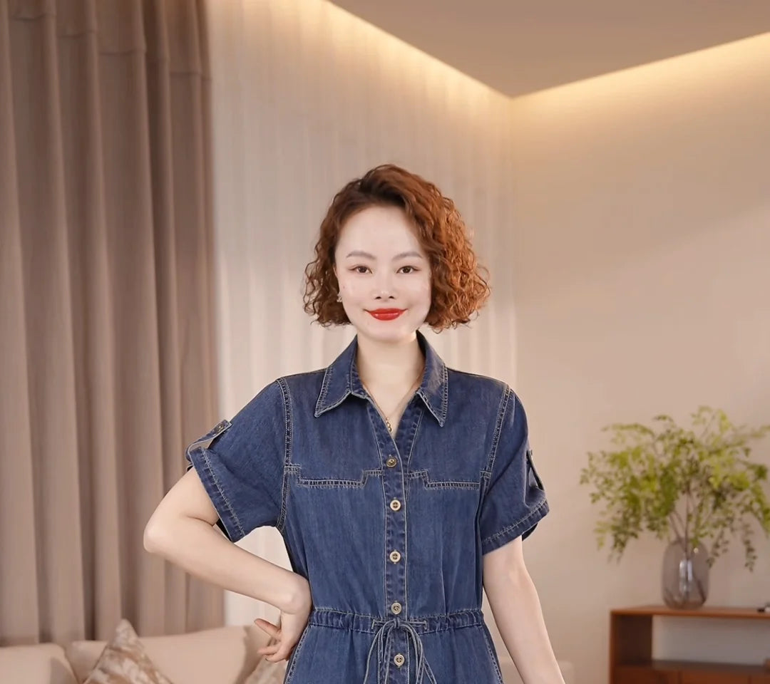 The Capri Button-Front Denim Dress