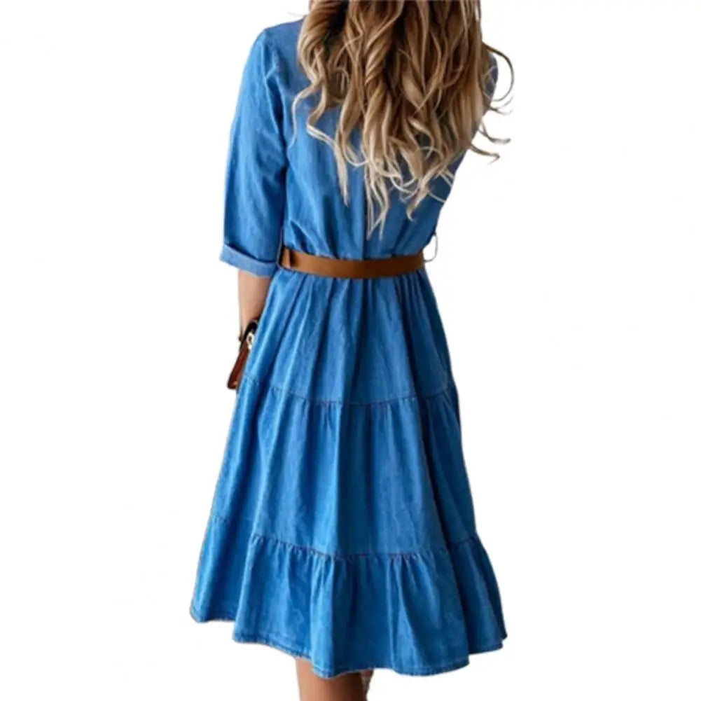 The Portofino Belted Denim Dress