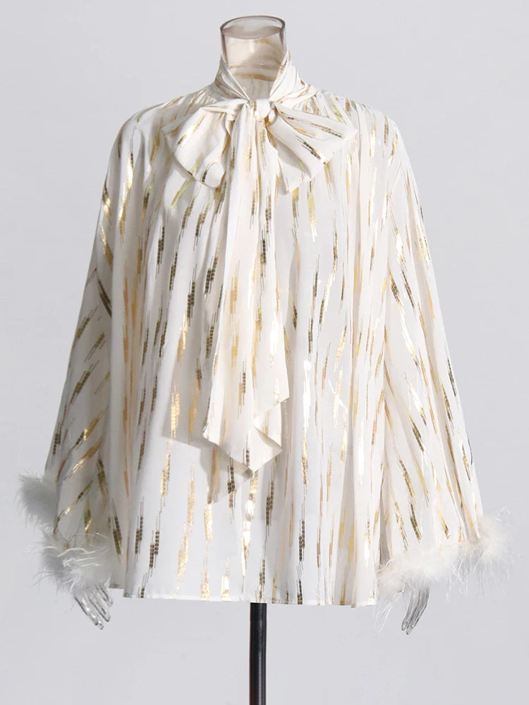 The Celeste Feather-Trim Blouse from the Soft & Sophisticated at Lavishly Me