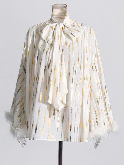 The Celeste Feather-Trim Blouse from the Soft & Sophisticated at Lavishly Me