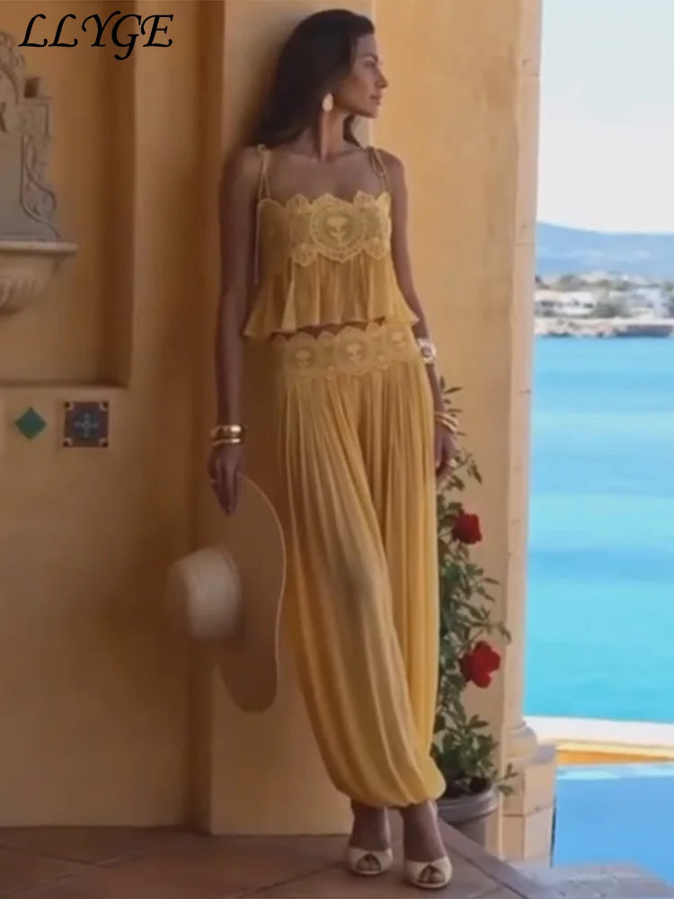 The Amalfi Lace Pant Set
