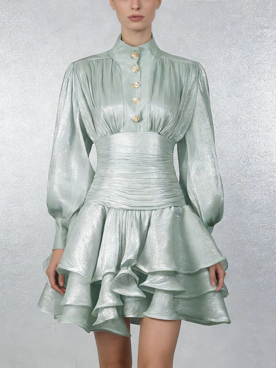 The Emerald Élan Ruffle Dress
