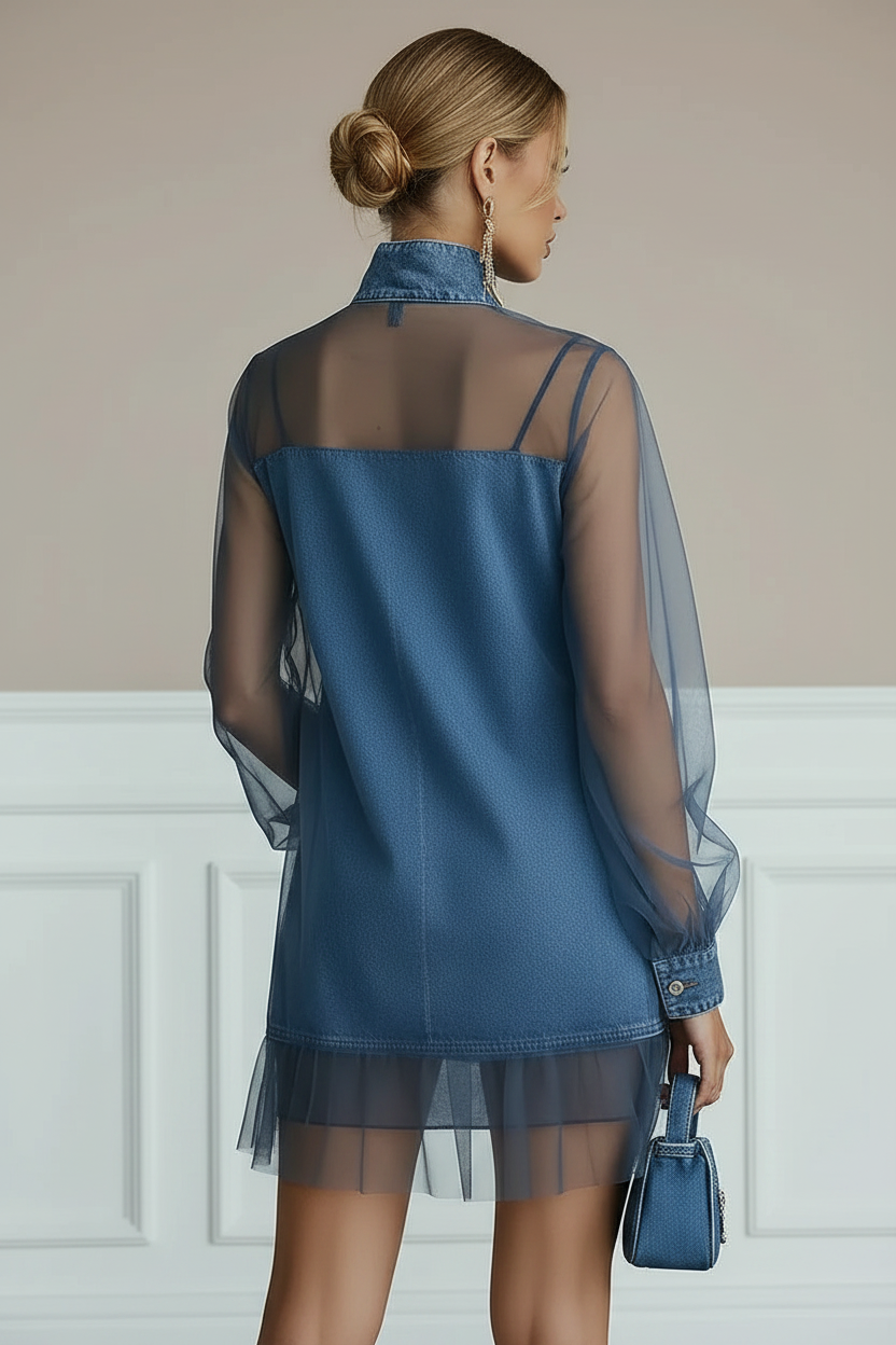 The Midnight Tulle Denim Dress
