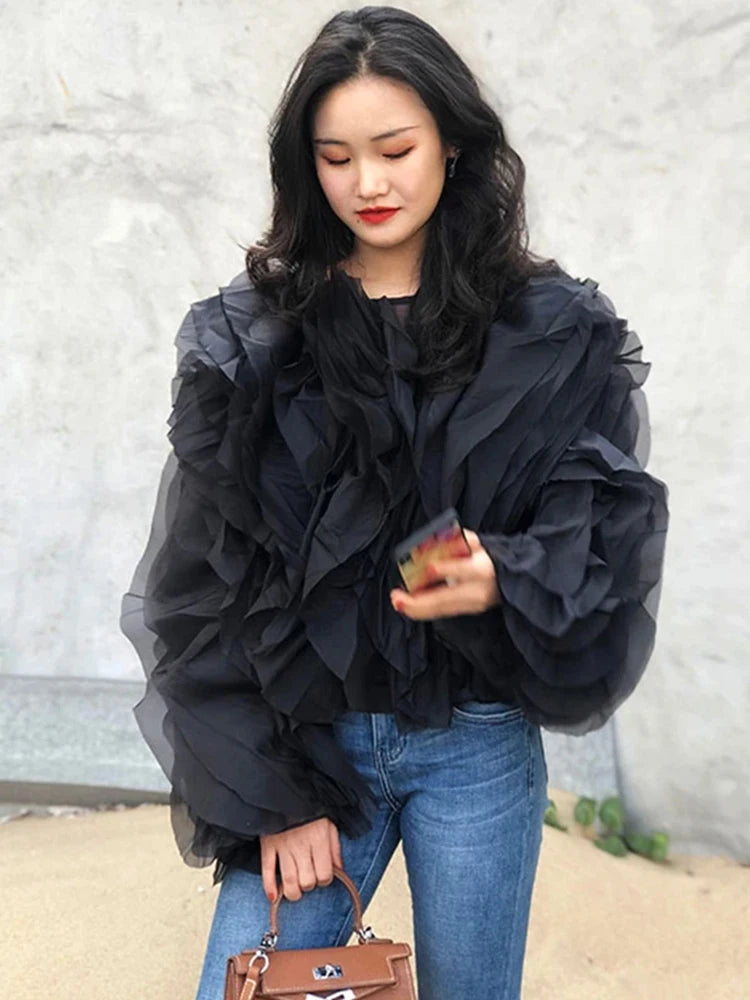 The Chantilly Ruffle Chiffon Blouse from the Soft & Sophisticated at Lavishly Me