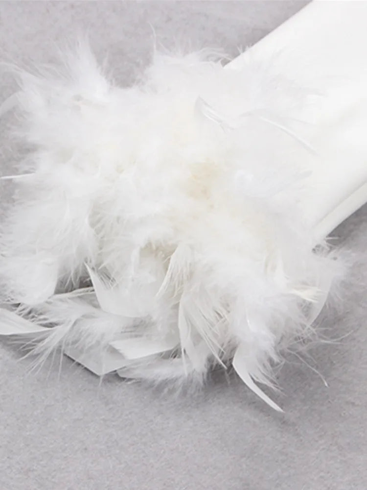 Angeliki Feathered  Top and Mini SKirt