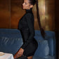 The Milan Turtleneck Mini Dress in Black | Lavishly Me