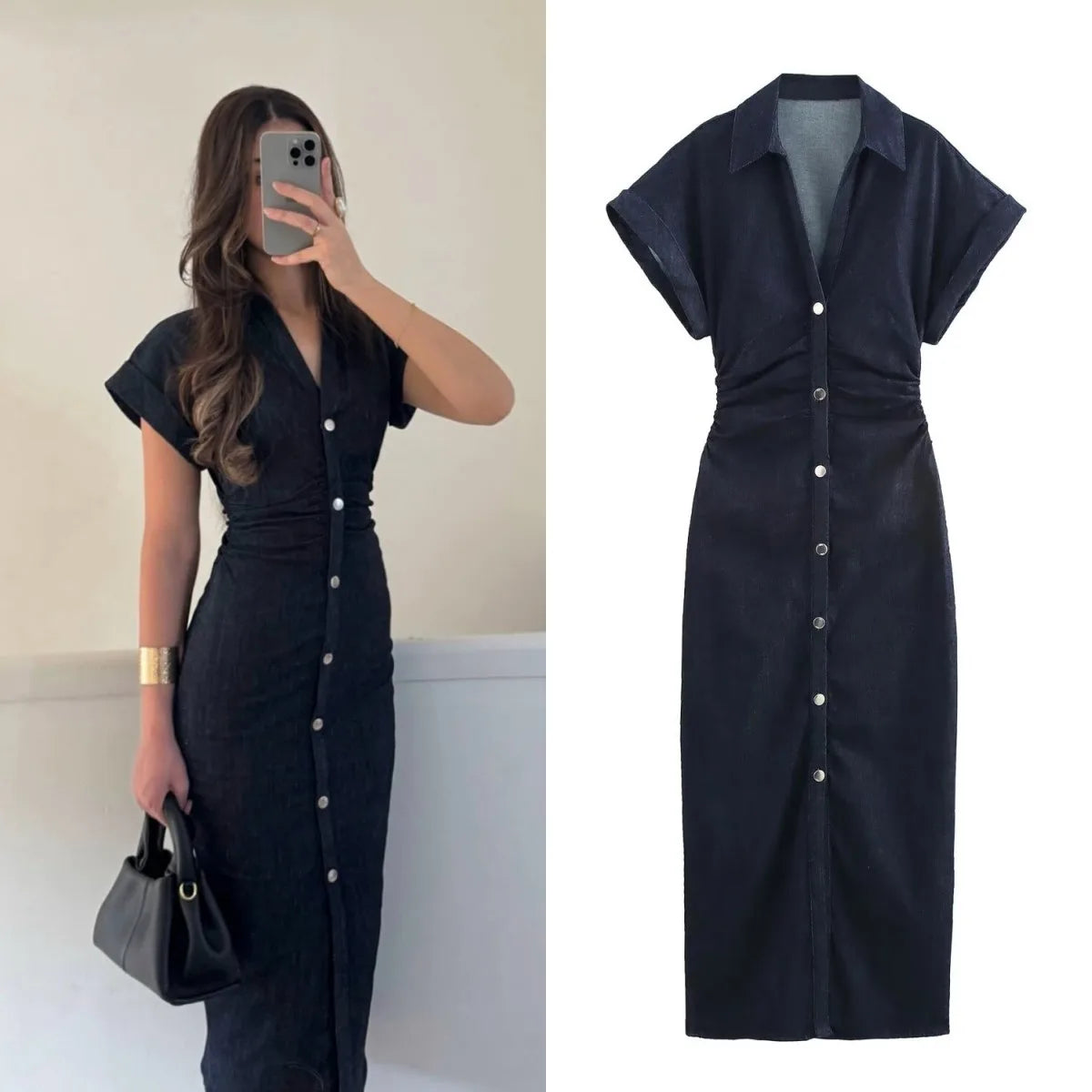 The Studio 1975 Denim Midi Dress from the Denim Edit at Lavishly Me