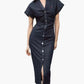The Monroe Embroidered Denim Midi Dress from the Boss Energy at Lavishly Me