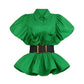 Vionette Lapel Puff Sleeve Shirt