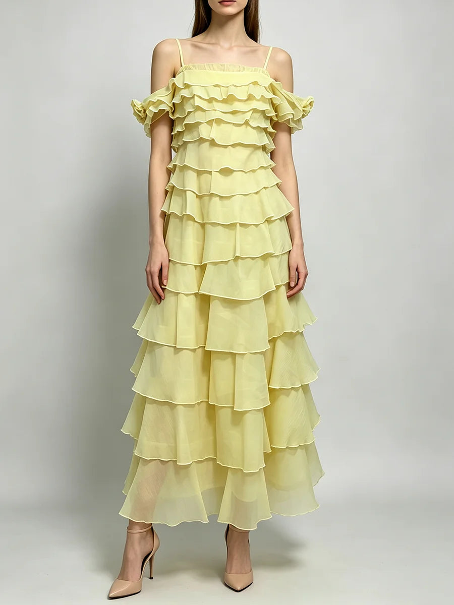 The Marisol Ruffle Maxi Dress from the Soft & Sophisticated at Lavishly Me